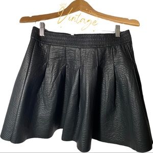 HM Faux Leather Pleated Skirt size 12